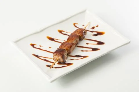 Grilled meat on stick Stock Photos