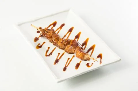 Grilled meat on stick Stock Photos
