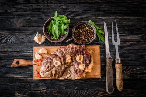 Grilled meat on a table Stock Photos