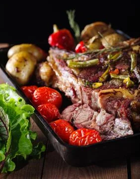 Grilled medium rare beef steak Stock Photos