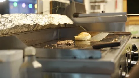 Grilled minced meat for burger Stock Footage 118238773