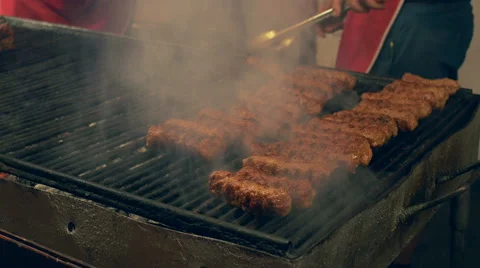 Grilled Minced Meat Rolls Stock Footage 51885738