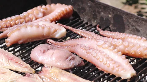Grilled octopus Video stock 39715273