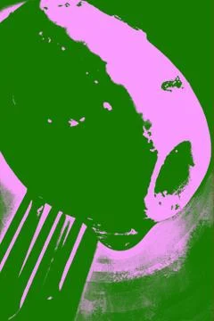 Grilled olive on the fork Stock Illustration