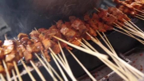 Grilled Padang satay Stock Footage 270347192