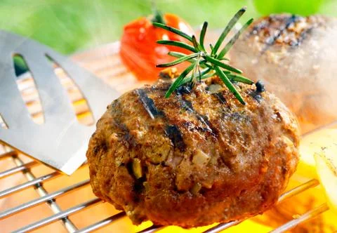 Grilled patty Stock Photos
