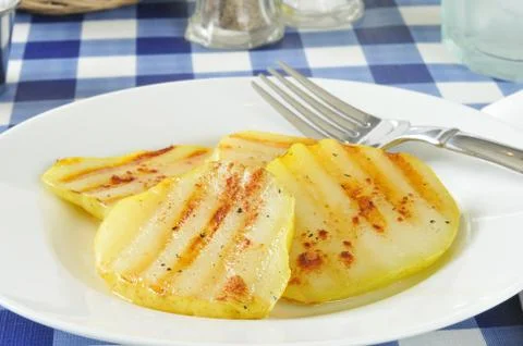 Grilled pears Stock Photos