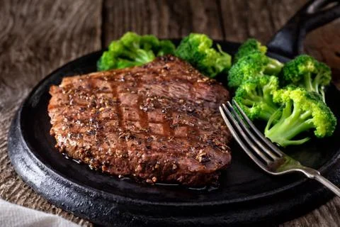 Grilled Pepper Steak Stock Photos