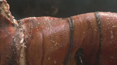 Grilled pig Stock Footage 49784116