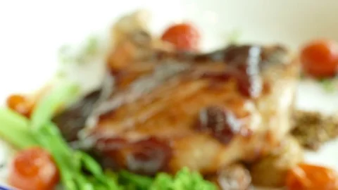 Grilled Pork chop steak Stock Footage 80532787