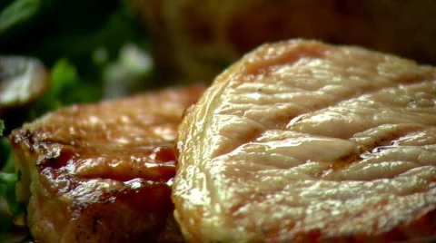 Grilled Pork Chops 452 Stock Footage