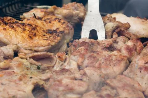 Grilled pork chops Stock Photos