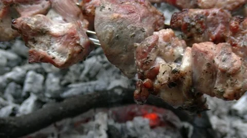 Grilled pork, close up Stock Footage 51234504