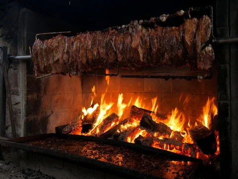 Grilled pork Stock Footage 77573681