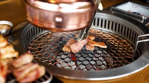 Grilled pork Stock Footage 153397972