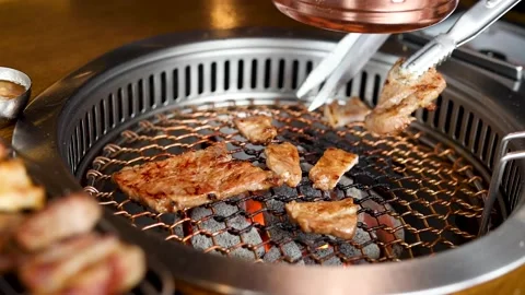 Grilled pork Stock Footage 153398071