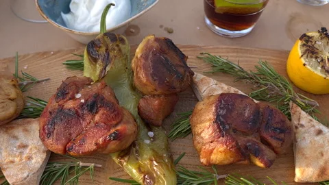 Grilled pork. Stock Footage 279023122