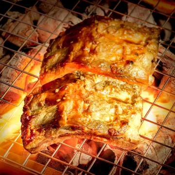 Grilled pork ribs Stock Photos