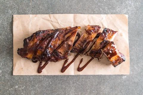 Grilled pork ribs Stock Photos
