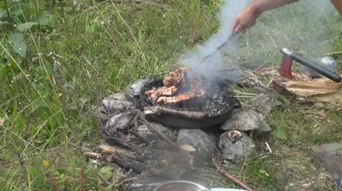 Grilled pork steak Video stock 11742391