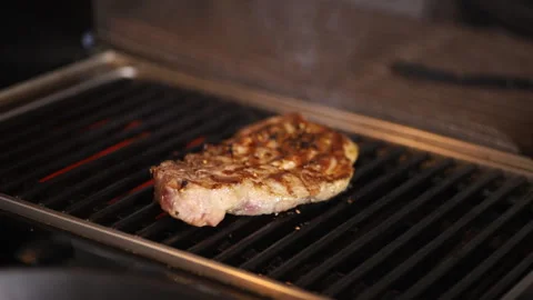 Grilled pork steak. Stock Footage 102870486