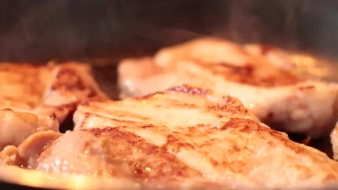 Grilled Pork Steak Stock Footage 188698814