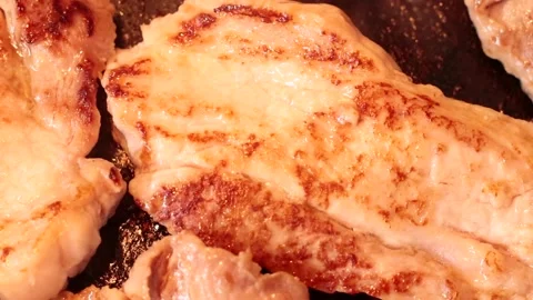 Grilled Pork Steak Stock Footage 188698910