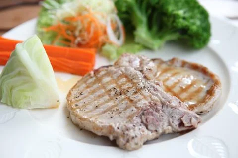 Grilled porkchop Stock Photos