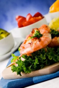 Grilled prawns 2 Stock Photos