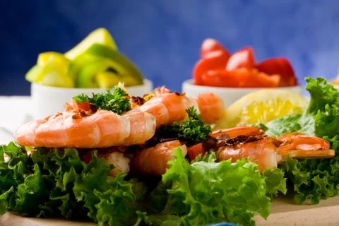 Grilled prawns 2 Stock Photos