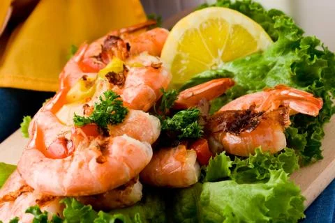 Grilled prawns Stock Photos