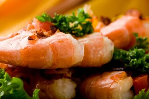 Grilled prawns Stock Photos