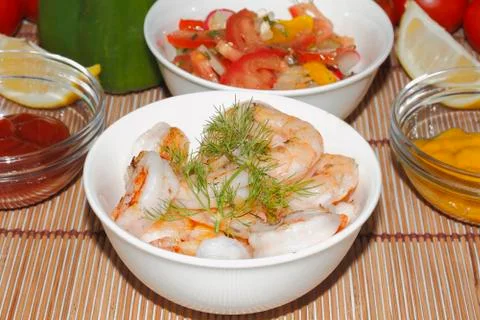 Grilled prawns Foto stock