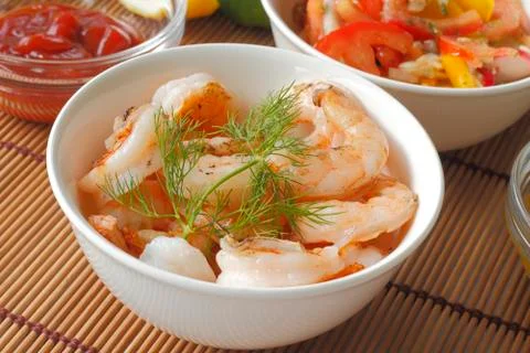 Grilled prawns Stock Photos