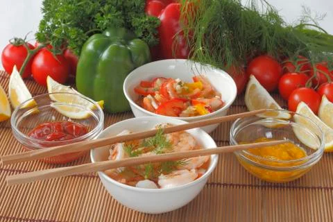 Grilled prawns Foto stock