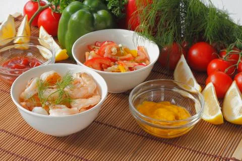 Grilled prawns Foto stock