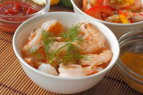 Grilled prawns Stock Photos