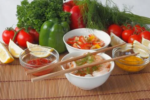 Grilled prawns Foto stock