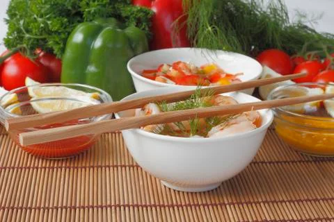 Grilled prawns Foto stock