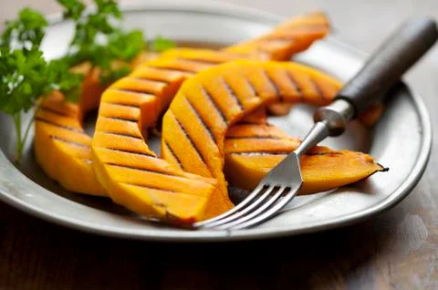 Grilled pumpkin Stock Photos