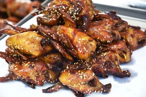 Grilled quail Stock Photos
