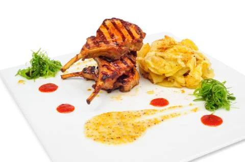 Grilled rabbit legs Stock Photos