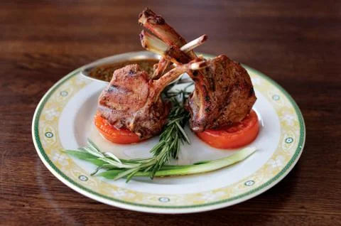 Grilled rack of lamb Stock Photos