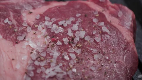 Grilled raw meat Stock Footage