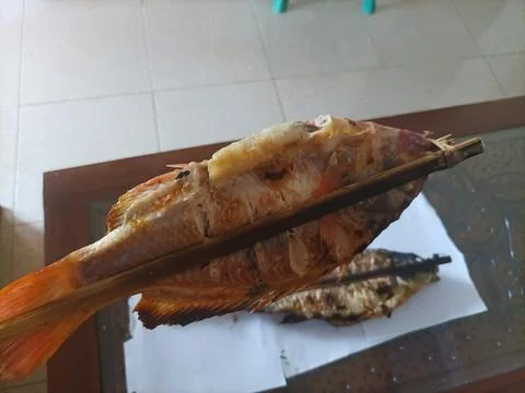 Grilled Red Snapper Fish that is so delicious and scrumptious Stock Photos