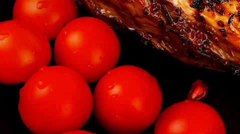 Grilled ribs with cherry Vídeos de archivo 27196521