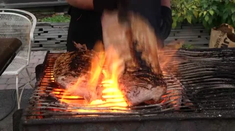 Grilled Ribs Stock Footage 62617768