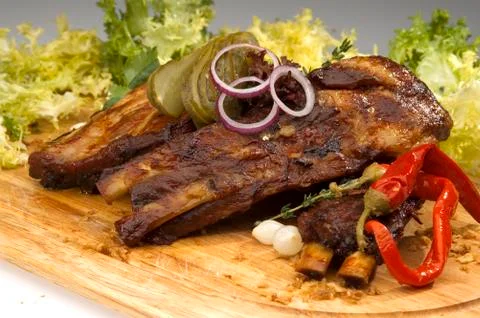 Grilled ribs Stock Photos