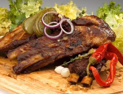 Grilled ribs Stock Photos