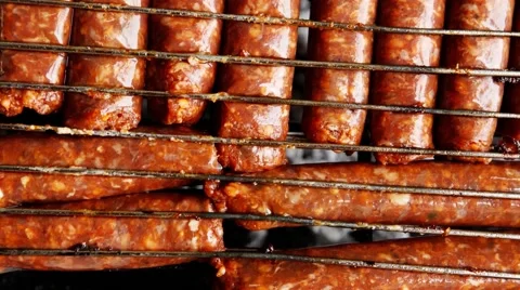 Grilled roast meat fillet ribs on bbq 스톡 동영상 59552159